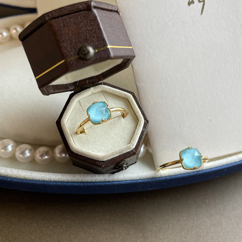 KarmaRipple's 925 Sterling Silver Plated Gold Turquoise Protection Ring Earrings Pendant Necklace Set p29