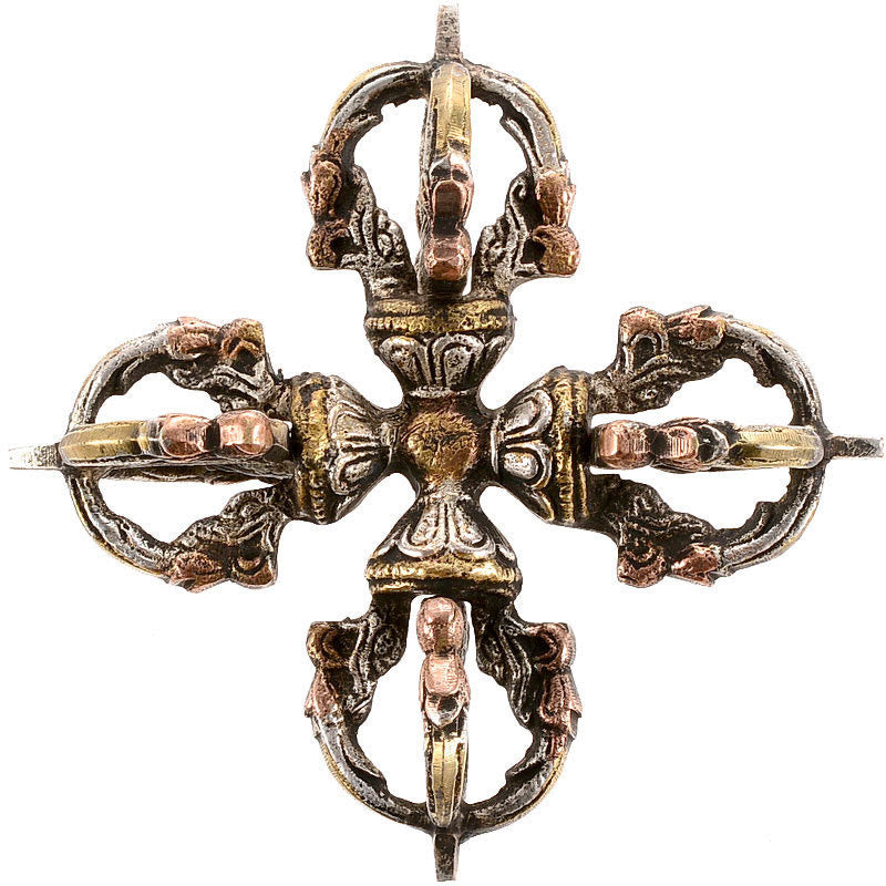 KarmaRipple's Tibetan Handmade 5 Prong Double Dorje Bronze Iron Thunderbolt Strength Vajra p15