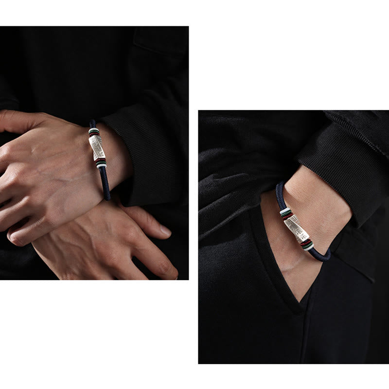 KarmaRipple's 999 Sterling Silver Profits Pouring In From All Sides Handmade Blessing String Buckle Bracelet p11