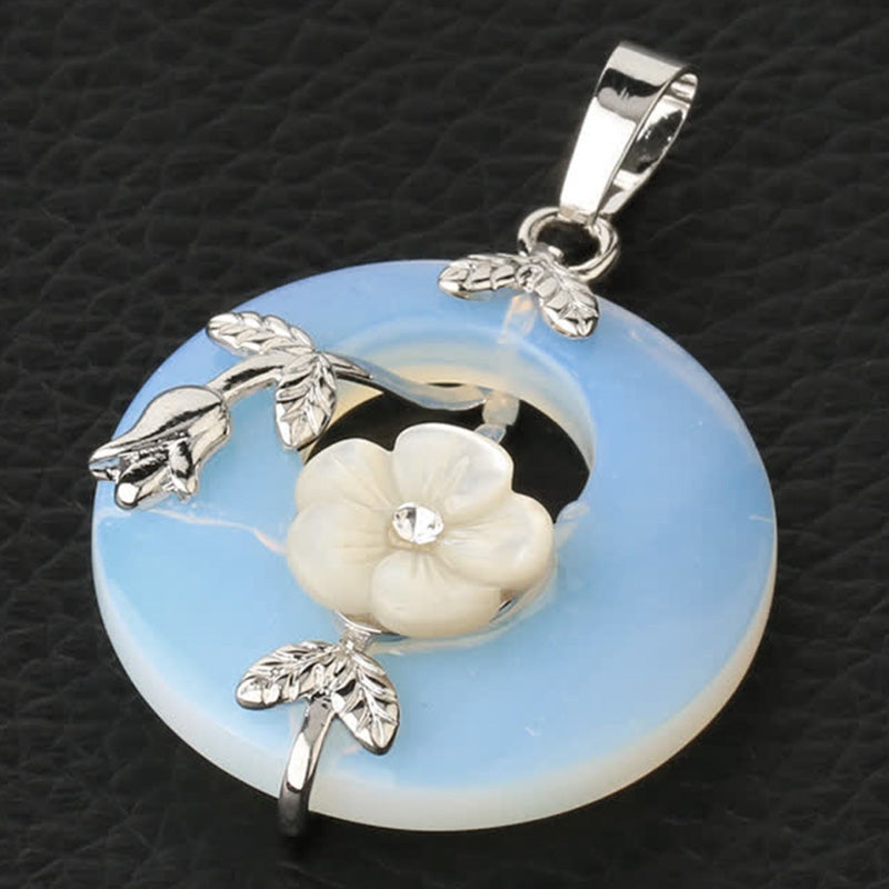 KarmaRipple's Various Gemstone Amethyst Green Aventurine Flower Balancing Pendant Necklace p56