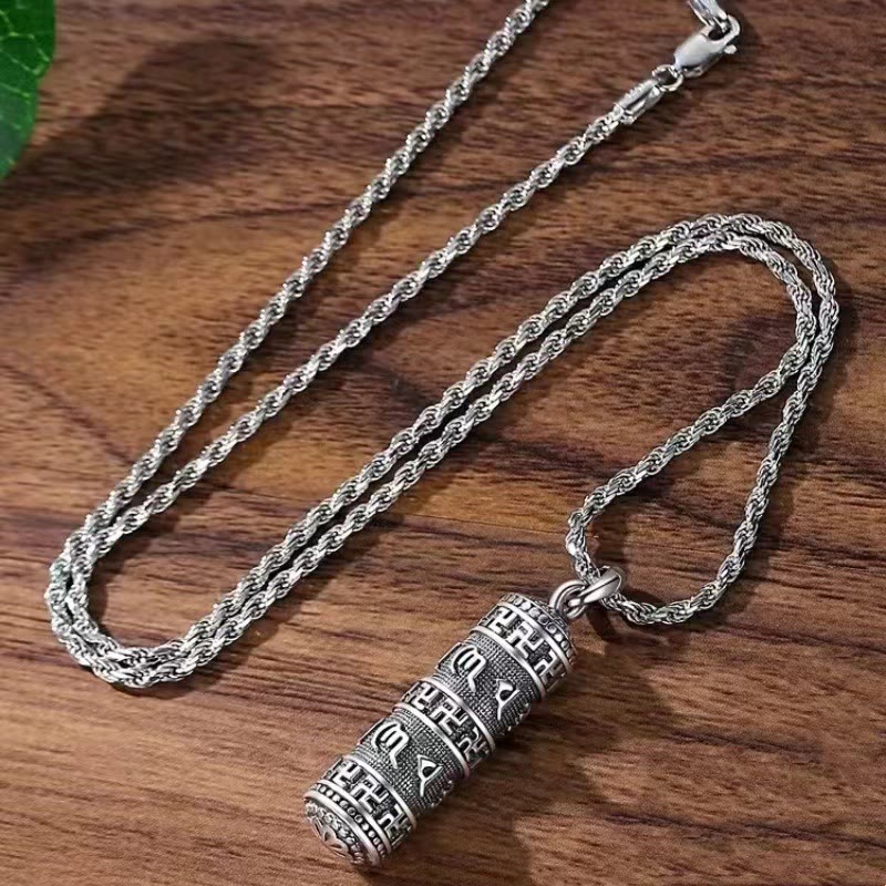 KarmaRipple's Om Mani Padme Hum Swastika Twisted Chain Wisdom Pendant Necklace p2