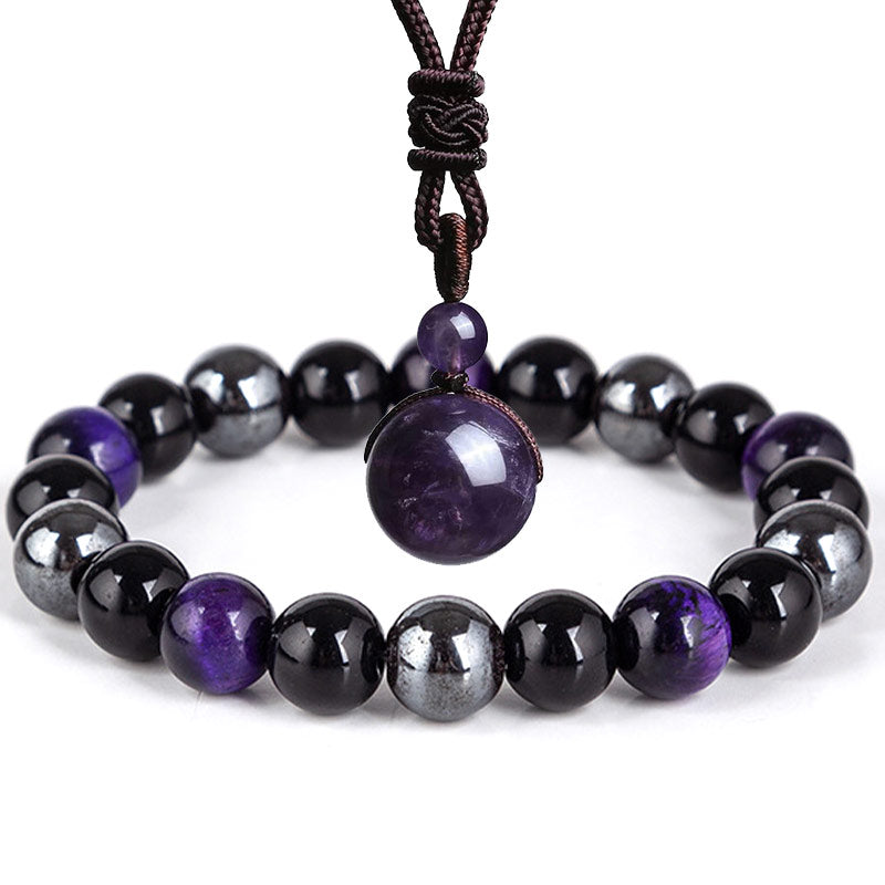 KarmaRipple's Tibetan Tiger's Eye Bracelet Pendant Set p3