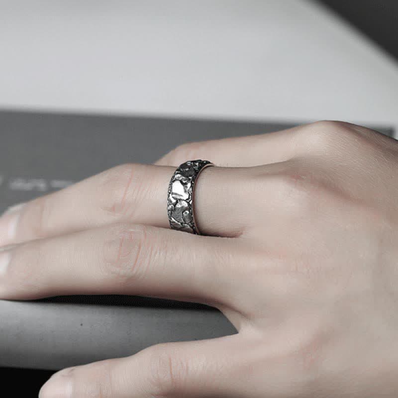 KarmaRipple's Rock Pattern Fortune Blessing Bronze Ring p4