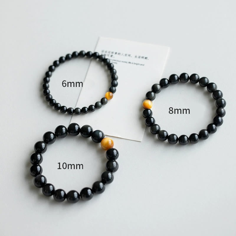 KarmaRipple's Authentic Rainbow Obsidian Tiger Eye Positive Love Bracelet p18