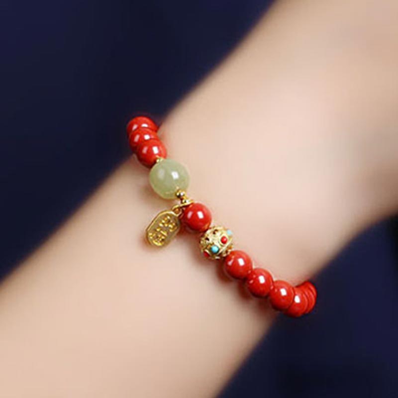 KarmaRipple's Cinnabar Green Aventurine Fortune Protection Talisman Bracelet p13