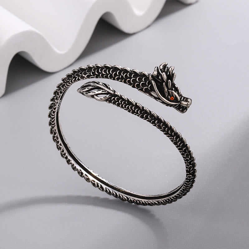 KarmaRipple's Dragon Scales Pattern Fortune Protection Bracelet Bangle p4