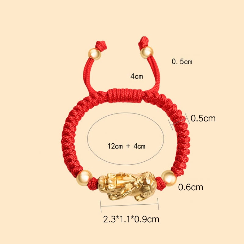 KarmaRipple's 999 Sterling Silver PiXiu Wealth King Kong Weave String Woven Kids Child Bracelet p10