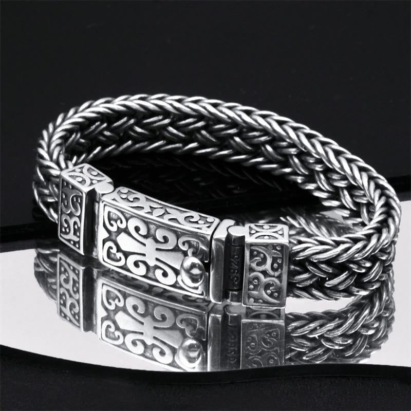 KarmaRipple's Retro Vine Totem Pattern Woven Balancing Chain Bracelet p2
