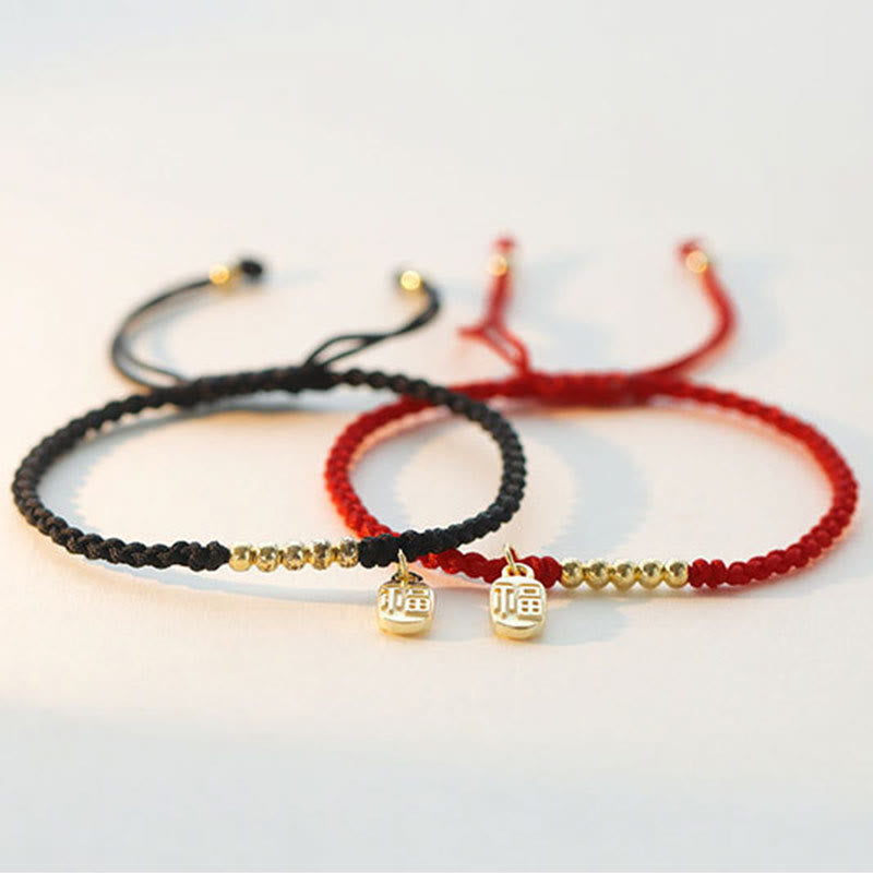 KarmaRipple's Handmade Fu Character Talisman Fortune Fortune Rope Bracelet p16