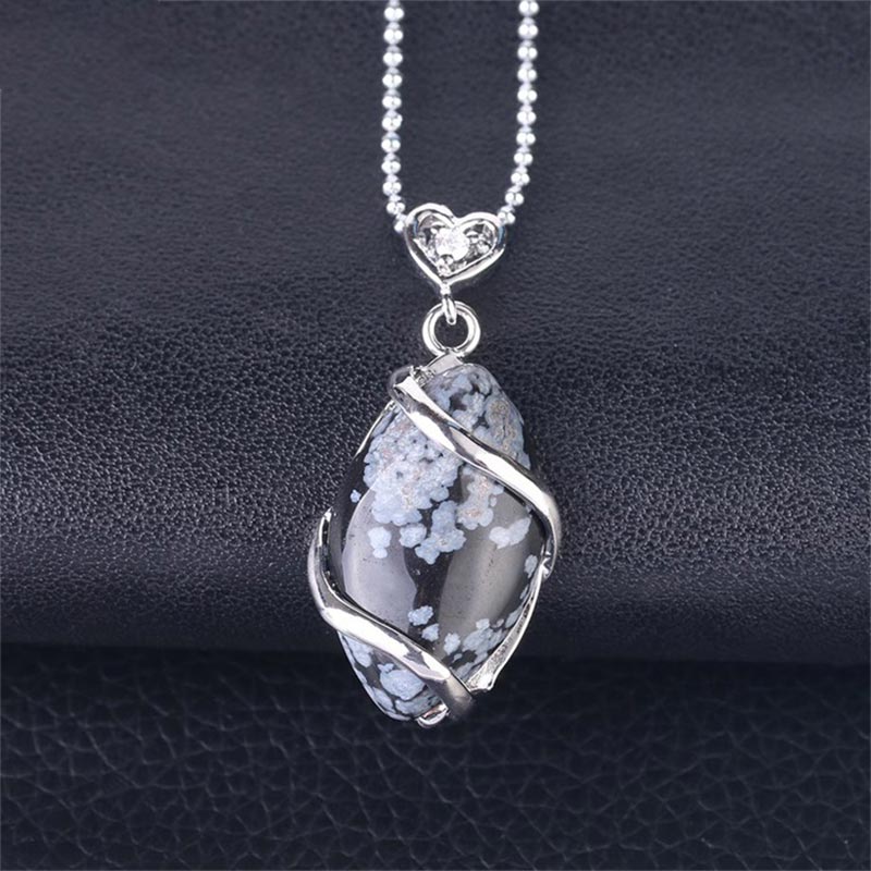 KarmaRipple's Marquise Pattern Authentic Gemstone Stone Talisman Pendant Necklace p49