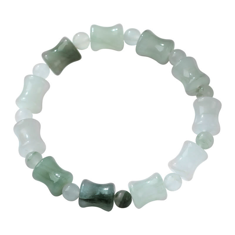KarmaRipple's Jade Coconut Shell Bamboo Pattern Abundance Fortune Bracelet p12
