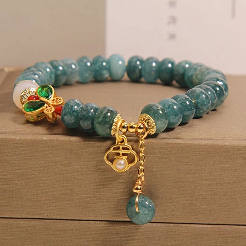 KarmaRipple's Jade Ivory Agate Butterfly Abacus Beadwork Abundance Bracelet p2