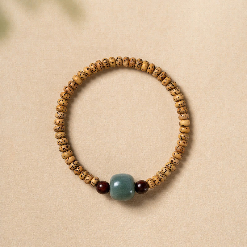 KarmaRipple's Bodhi Seed Small Leaf Red Sandalwood Wisdom Bracelet p1