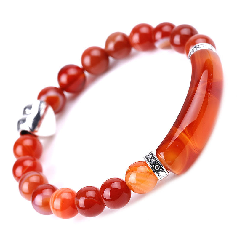 KarmaRipple's Authentic Gemstone Beadwork Unisex Heart Bracelet p28
