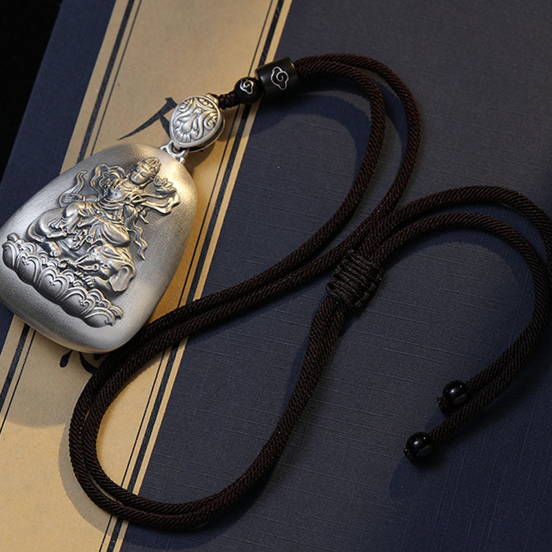 KarmaRipple's 999 Sterling Silver Chinese Zodiac Natal Buddha Heart Sutra Engraved Protection Pendant Necklace p13