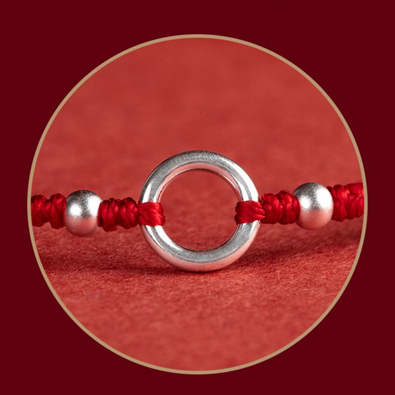 KarmaRipple's 925 Sterling Silver Fortunate Fortune Peace Joy Lotus Peace Buckle Red String Bracelet p25