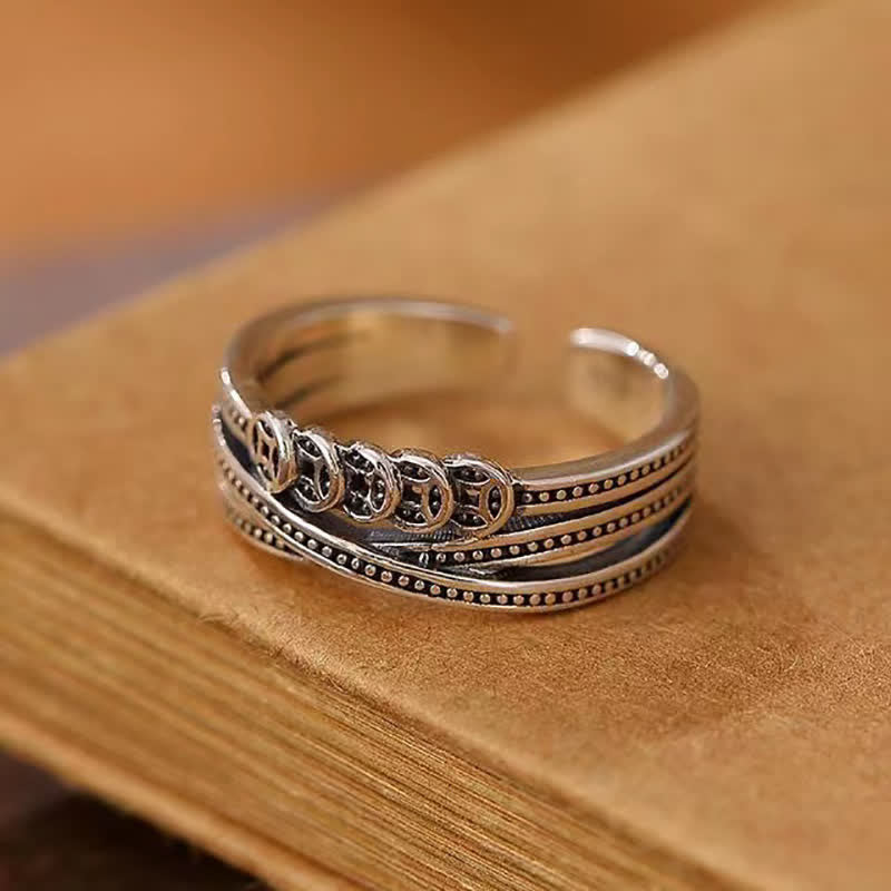 KarmaRipple's Bronze Coin Wealth Fortune Ring p5