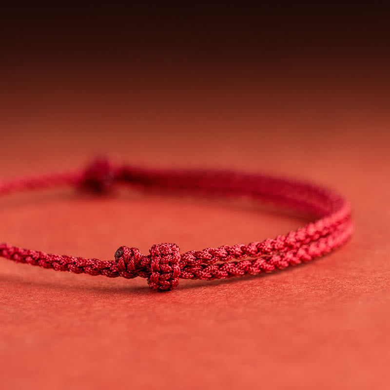 KarmaRipple's 925 Sterling Silver Good Fortune Fu Character Agate Pearl Red String Braid Bracelet p8