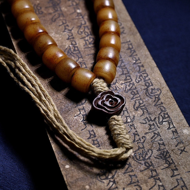 KarmaRipple's Tibetan Yak Bone Balance Strength Wrist Mala p14