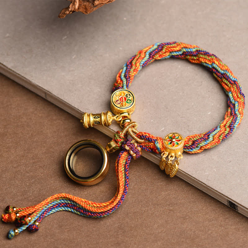 KarmaRipple's Tibetan Om Mani Padme Hum Dreamcatcher Fortune Colorful Reincarnation Weave String Bracelet p3