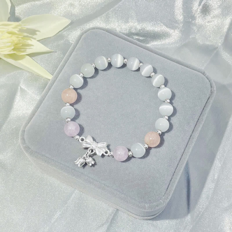 KarmaRipple's Cat's Eye Lavender Amethyst Rosette Talisman Bracelet p2