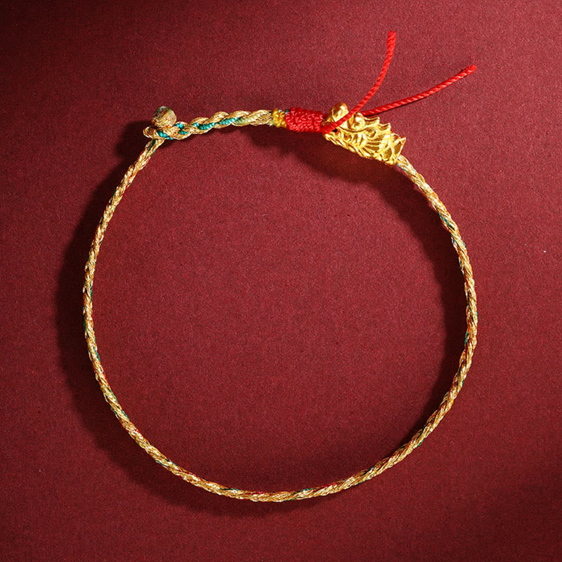 KarmaRipple's Year of the Dragon Handmade Colorful Dragon Carved Success Woven Bracelet ( p1
