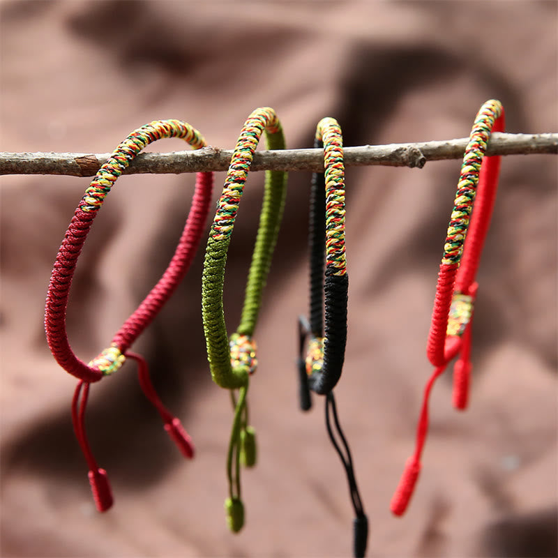 KarmaRipple's Tibetan Handmade Multicolor King Kong Weave Fortune Strength Woven Bracelet p5