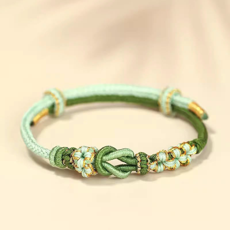 KarmaRipple's Handmade Peach Blossom Weave Eight Thread Peace Weave Fortune Protection Bracelet p16