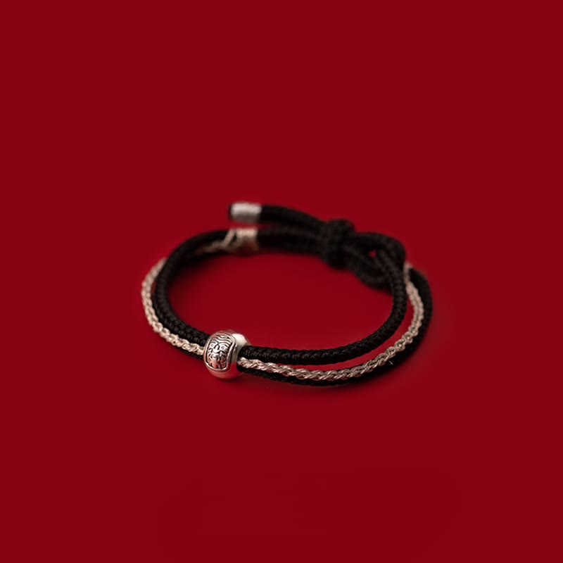 KarmaRipple's 925 Sterling Silver Tibetan Zakiram Goddess of Wealth Fortune Rope Bracelet p5