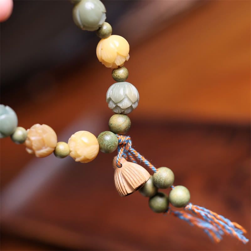 KarmaRipple's Bodhi Seed Lotus Green Sandalwood Wisdom Balance Bracelet p6