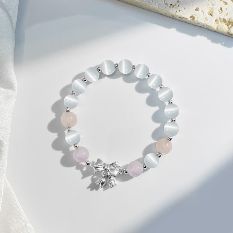 KarmaRipple's Cat's Eye Lavender Amethyst Rosette Talisman Bracelet p1
