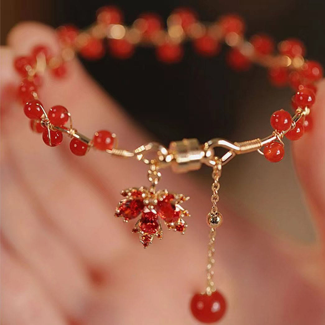 KarmaRipple's Red Maple Leaf Fortune Talisman Bracelet p2