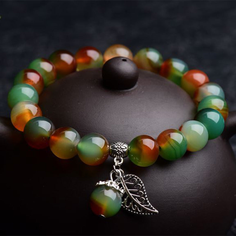 KarmaRipple's Tibetan Authentic Green Agate Balancing Bracelet p2