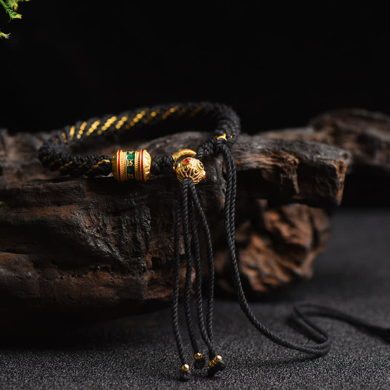 KarmaRipple's Tibetan Handmade Fortune Prayer Wheel Bead Talisman Weave Colorful String Bracelet p23