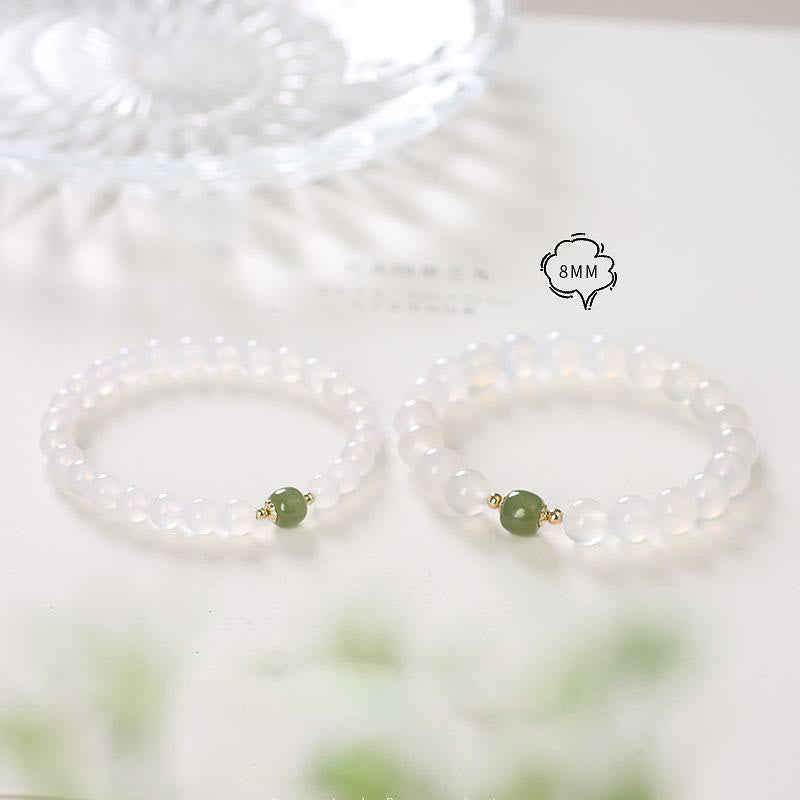 KarmaRipple's Authentic Ivory Agate Jade Fortune Bracelet p3