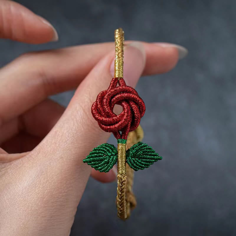 KarmaRipple's Rose Flower Rope Eight Thread Peace Weave Fortune Handmade Bracelet p8