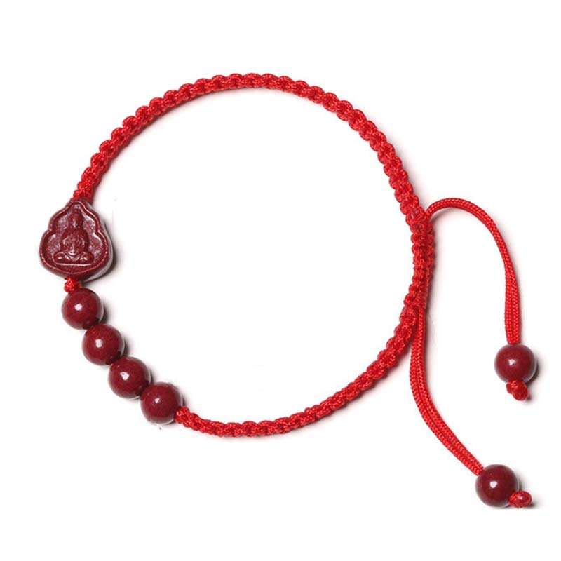 KarmaRipple's Laughing Buddha Avalokitesvara Cinnabar Blessing String Bracelet p3