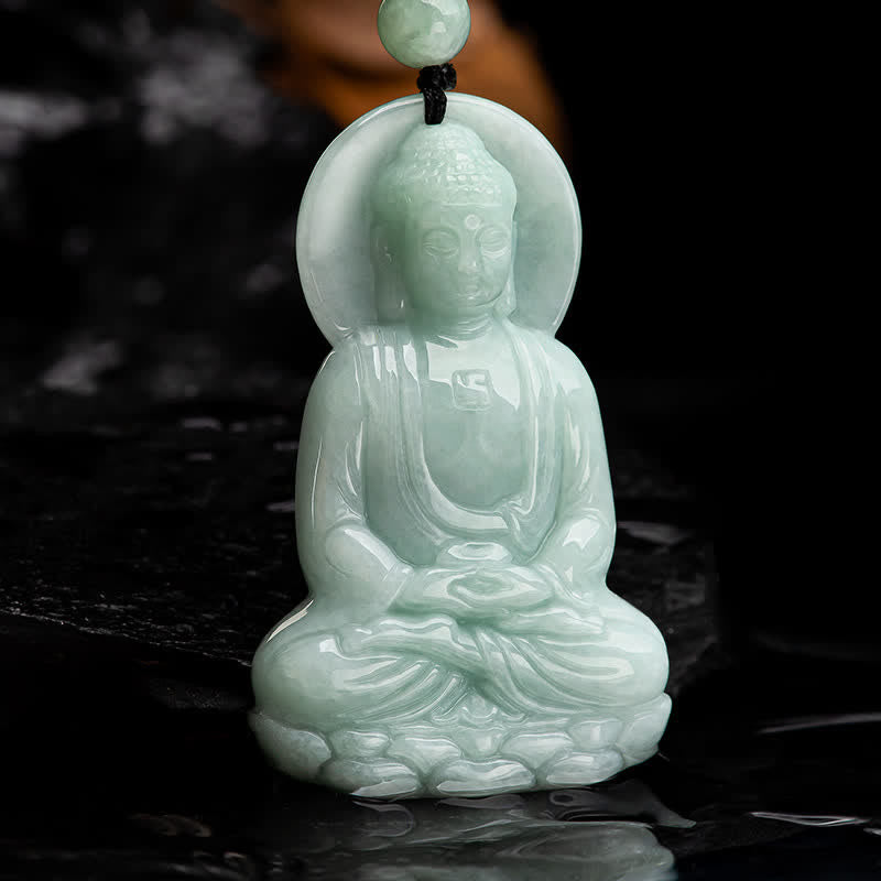 KarmaRipple's Amitabha Buddha Jade Amulet Compassion String Pendant p22