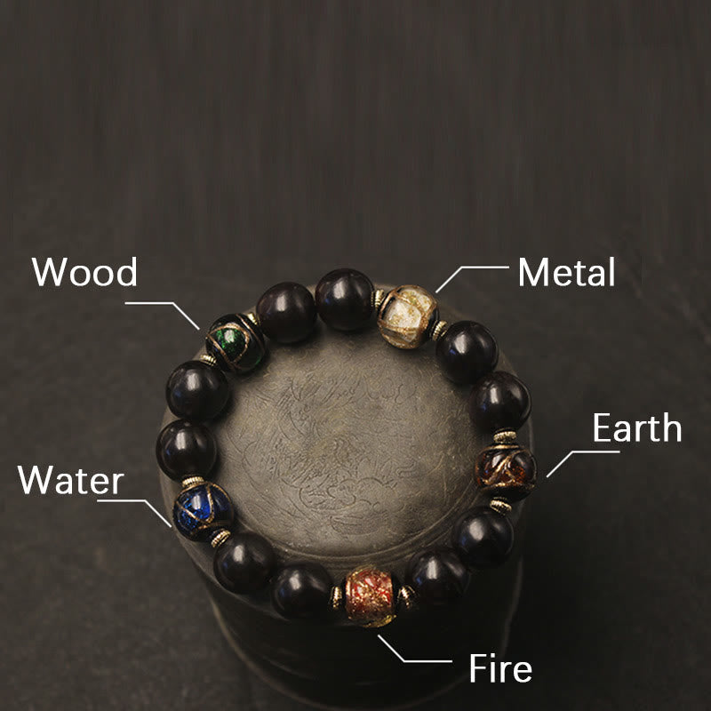 KarmaRipple's Western Soapberry Incense Ash Liuli Glass Bead Wealth Bracelet p3