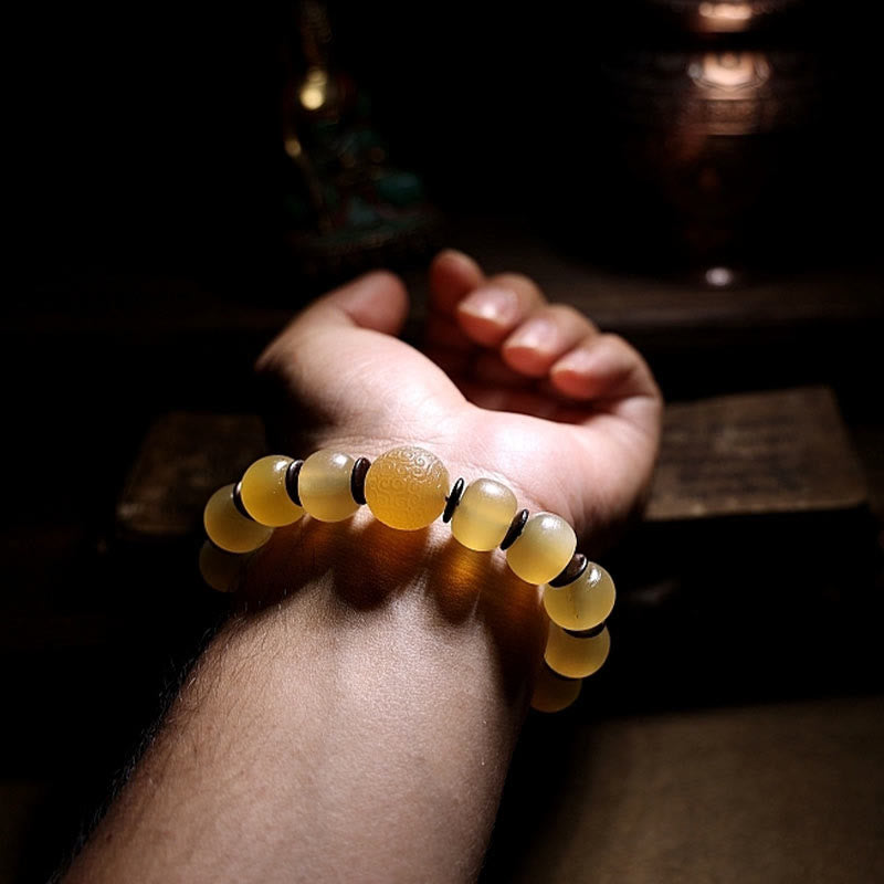 KarmaRipple's Handmade Tibetan Sheep Horn Om Mani Padme Hum Auspiciousness Bracelet p11