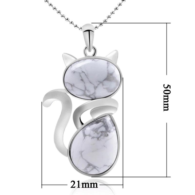 KarmaRipple's Cat Pattern Authentic Gemstone Protection Pendant Necklace p22