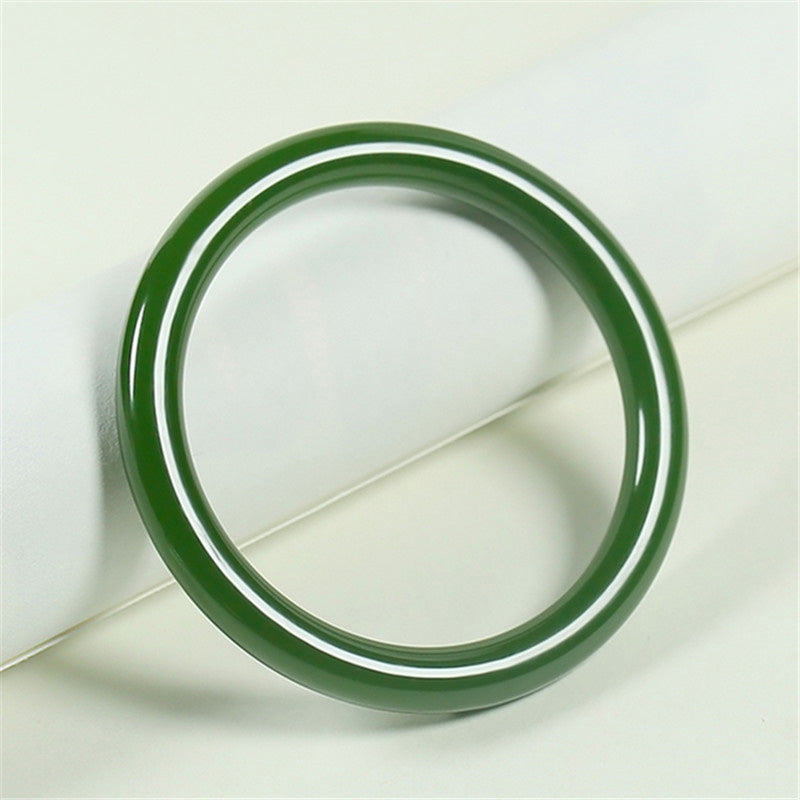 KarmaRipple's Cyan Jade Longevity Blessing Bangle Bracelet p1