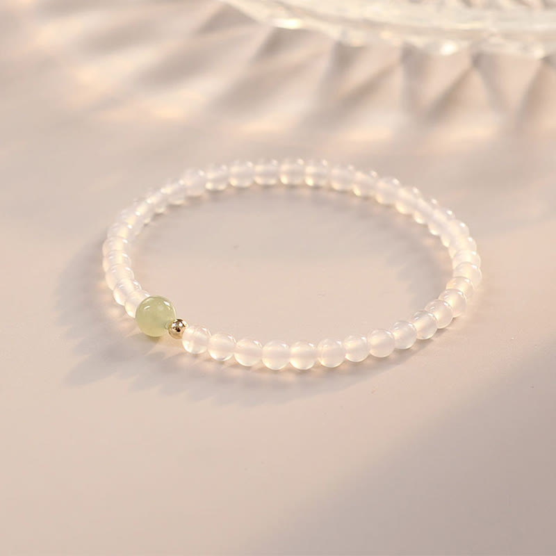 KarmaRipple's Authentic Ivory Agate Jade Fortune Protection Bracelet p5