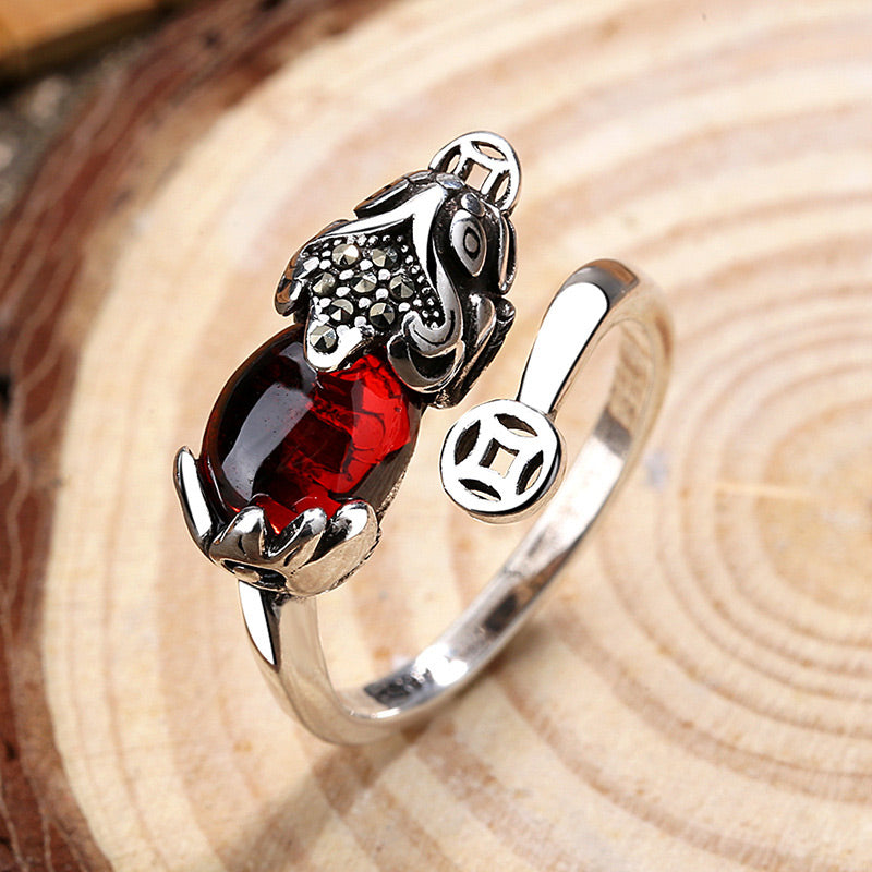 KarmaRipple's FengShui Genstone PiXiu Wealth Adjustable Ring p1