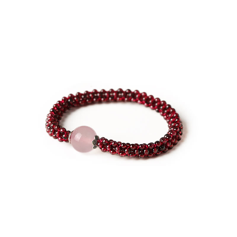 KarmaRipple's Authentic Garnet Pink Gemstone Red Agate Amazonite Bead Protection Bracelet p8