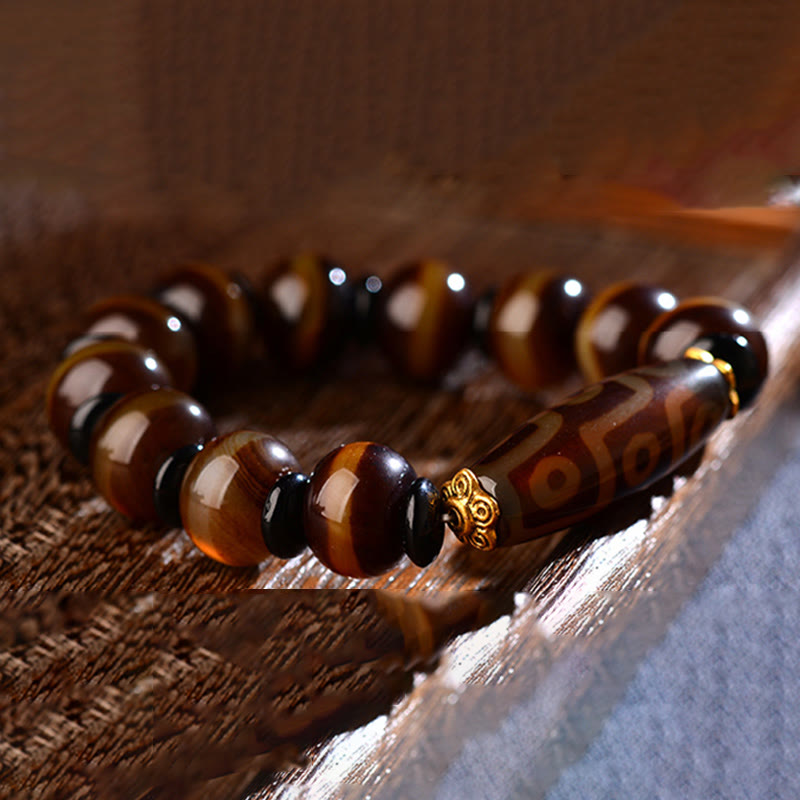 KarmaRipple's Tibetan Authentic Nine-Eye Dzi Bead Agate Wealth Blessings Bracelet p6