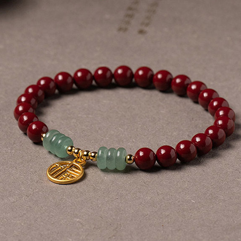 KarmaRipple's Cinnabar Green Aventurine Fortune Blessing Bracelet p7