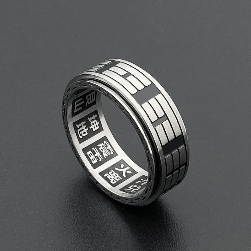 KarmaRipple's Bagua Yin Yang Titanium Steel Balance Rotatable Ring p14