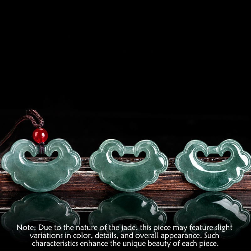 KarmaRipple's Authentic Green Jade Chinese Lock Talisman Fortune Pendant Necklace p7