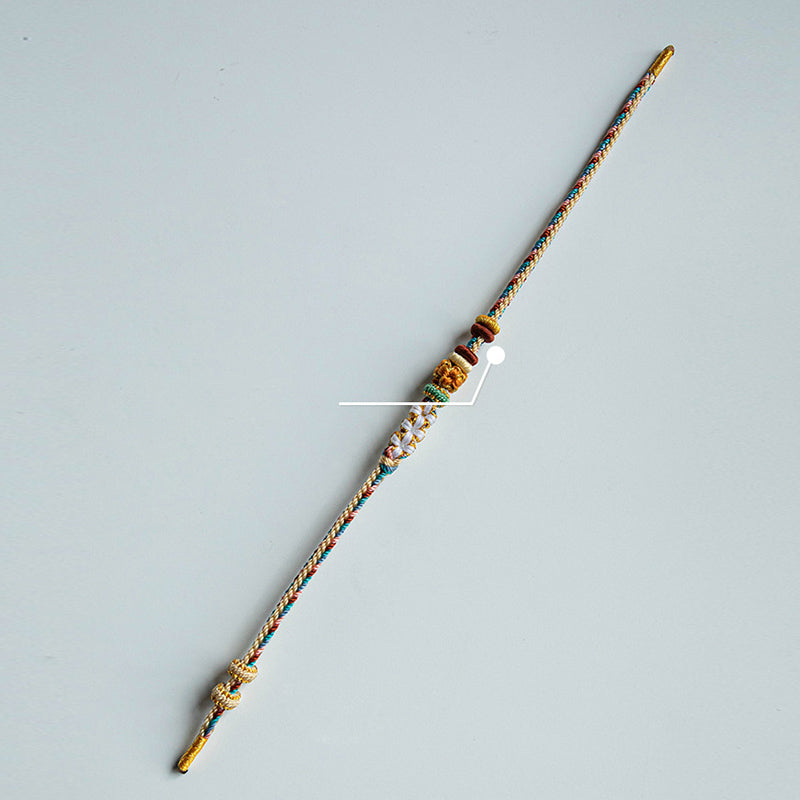 KarmaRipple's Handmade Dunhuang Color Peach Blossom Pattern Braid String Bracelet p10
